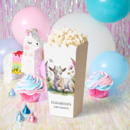 Watercolor Baby Goat with Wildflowers Baby Shower フェイバーボックス