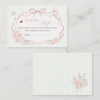 Watercolor baby in bloom butterfly diaper raffle  名刺