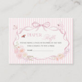 Watercolor baby in bloom butterfly diaper raffle  名刺 (正面)