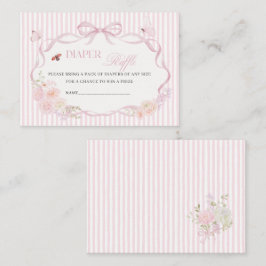Watercolor baby in bloom butterfly diaper raffle  名刺