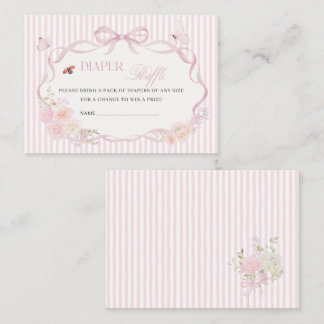 Watercolor baby in bloom butterfly diaper raffle  名刺
