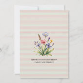 Watercolor Baby Pig Wildflowers Baby Shower 招待状 (裏面)