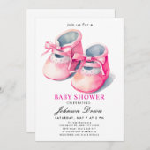 Watercolor Baby Shoes Theme | Neutral Baby Shower 招待状 (正面/裏面)