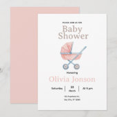 Watercolor Baby Shower Invitation, 招待状 (正面/裏面)