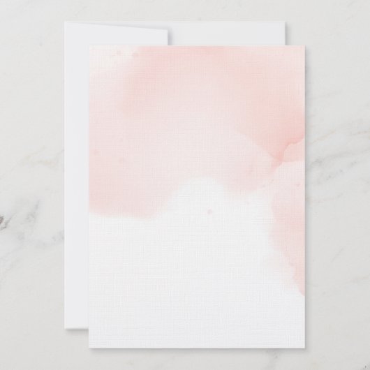 Watercolor Baby Shower Peach Elephant Invitation 招待状 (裏面)