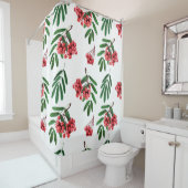 Watercolor background autumn bright rowan シャワーカーテン (インサイチュ)
