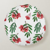 Watercolor background autumn bright rowan ラウンドクッション (裏面)