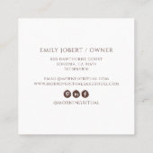 Watercolor Baker Dessert Caterer スクエア名刺 (裏面)