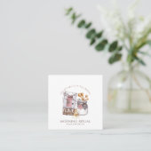 Watercolor Baker Dessert Caterer スクエア名刺 (スタンド正面)