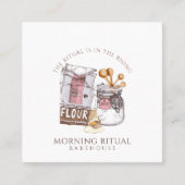 Watercolor Baker Dessert Caterer スクエア名刺 (正面)