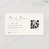 Watercolor Bakery Cupcakes Treats Script QR Code 名刺 (裏面)