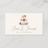 Watercolor Bakery Cupcakes Treats Script QR Code 名刺 (正面)