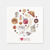 Watercolor Baking スタンダードカクテルナプキン (正面)