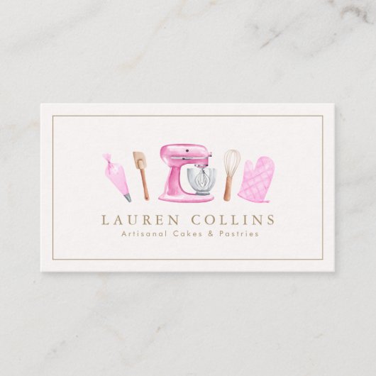 Watercolor Baking Professional Business Card 名刺 (正面)