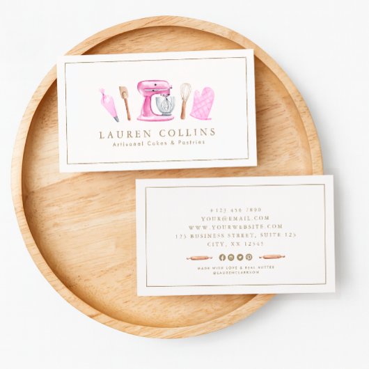 Watercolor Baking Professional Business Card 名刺