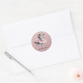 Watercolor Ballerina Kitten Girl Birthday Party ラウンドシール (封筒)