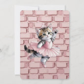 Watercolor Ballerina Kitten Girl Birthday Party 招待状 (裏面)