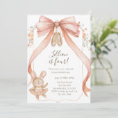 Watercolor Ballet Girls Fourth Birthday 招待状 (スタンド正面)