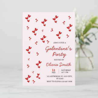 WATERCOLOR BALLOONS GALENTINES DAY PARTY INVITAT 招待状