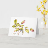 Watercolor barberry greeting card blank inside カード (黄色い花)