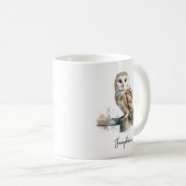 Watercolor Barn Owl Personalized コーヒーマグカップ (正面右)