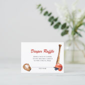 Watercolor Baseball Baby Shower Diaper Raffle エンクロージャーカード (スタンド正面)