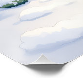 Watercolor Basenji Townhouse Christmas Holiday ポスター (コーナー)