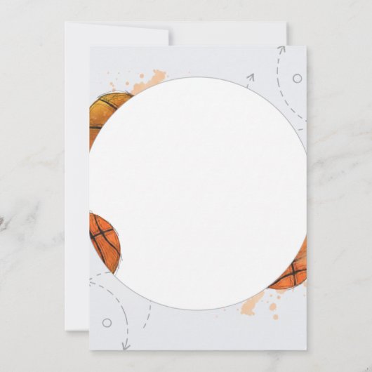 Watercolor Basketball Birthday Invitation 招待状 (裏面)