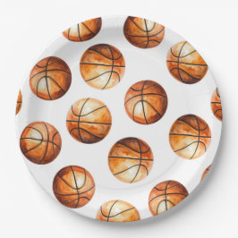 Watercolor Basketball Paper Plate ペーパープレート