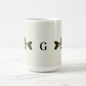 Watercolor Bass Fish with Initial コーヒーマグカップ (中央)