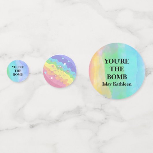 Watercolor Bath Bomb Birthday Table Confetti コンフェッティ (正面)