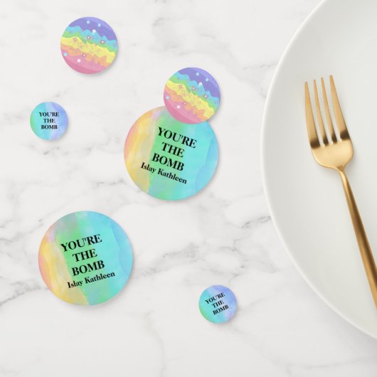 Watercolor Bath Bomb Birthday Table Confetti コンフェッティ (グループ)