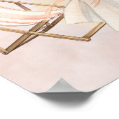 Watercolor Beach and Waves Bridal Shower Welcome ポスター (角)