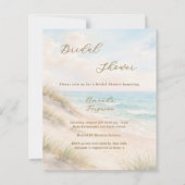 Watercolor beach coastal Bridal Shower invitation (正面)