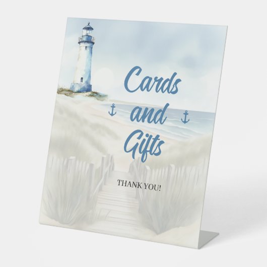 Watercolor Beach, Coastal New England Wedding 台座サイン (正面)