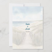 Watercolor Beach, Coastal New England Wedding 招待状 (裏面)