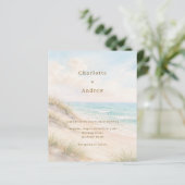 Watercolor beach coatal modern wedding invitation (スタンド正面)