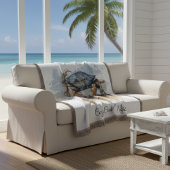 Watercolor Beach Crab スローブランケット