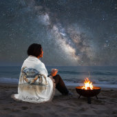 Watercolor Beach Crab スローブランケット