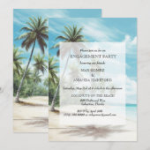Watercolor Beach Engagement Party Invitation 招待状 (正面/裏面)