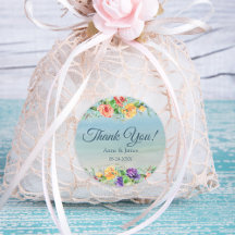 Watercolor Beach Floral Thank You Wedding