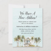 Watercolor Beach House Moving Announcement Card カード (正面)