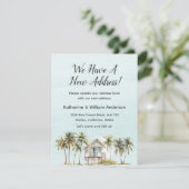 Watercolor Beach House Moving Announcement Card カード (スタンド正面)