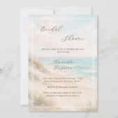 Watercolor beach sand dunes Bridal Shower 招待状 (正面)