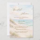 Watercolor beach sand dunes photo Bridal Shower 招待状 (正面)