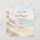 Watercolor beach sand dunes wedding invitation (正面/裏面)