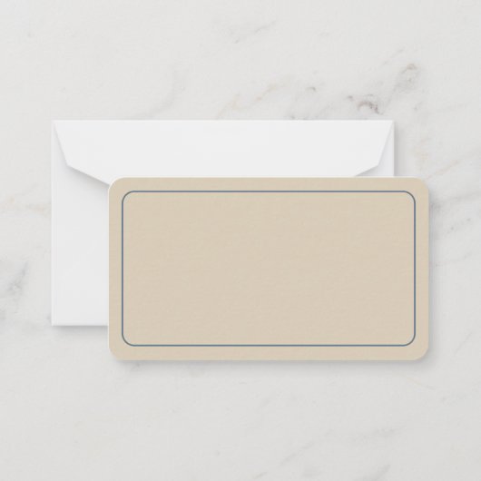 Watercolor Beach Seagull Monogram ノートカード (裏面)