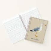 Watercolor Beach Seagull Personalized ノートブック (内部)