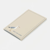 Watercolor Beach Seagull Personalized ポストイット (アングル)