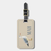 Watercolor Beach Seagull Personalized ラゲッジタグ (正面縦)